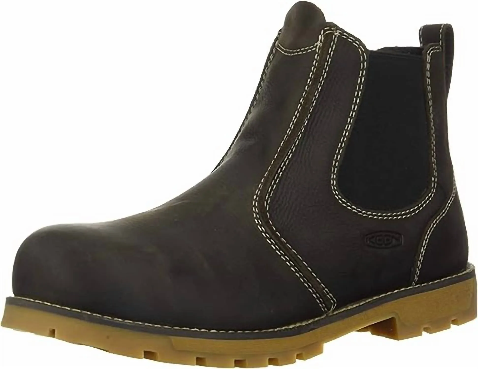 Men's Seattle Romeo Mid Composite Toe Pull On Work Boots In Cascade Brown/black