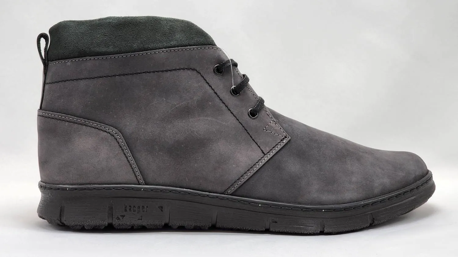 Men's Thick Fur-Lined Zip-Up Nubuck Leather Boots In Grey