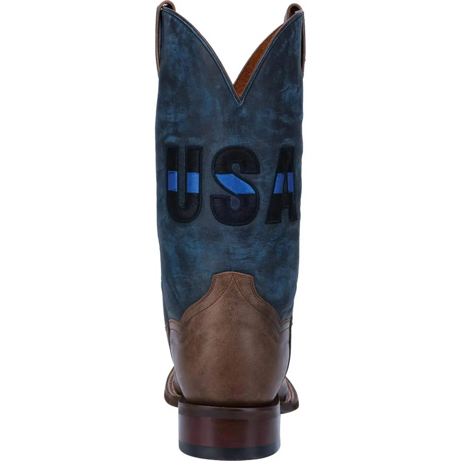Men's Thin Blue Line Tribute Western Boots In Brown/blue