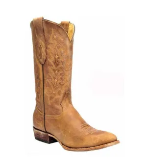 Men's Vintage J Toe Sanded & Toned Western Boot In Honey