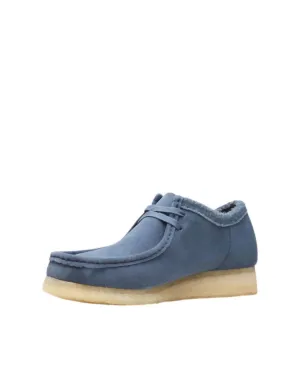 Men's Wallabee Suede Boots In Blue