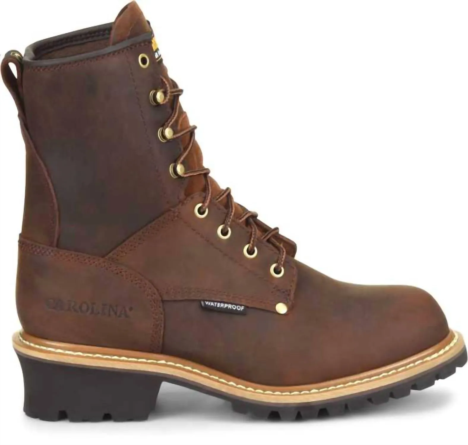 Men's Waterproof Steel Toe Logger Boots In Brown