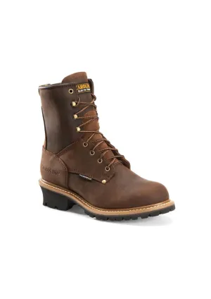 Men's Waterproof Steel Toe Logger Boots In Brown