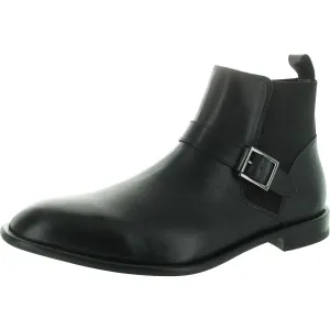 Mens Zipper Leather Chelsea Boots