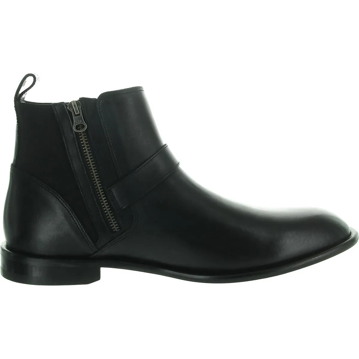 Mens Zipper Leather Chelsea Boots