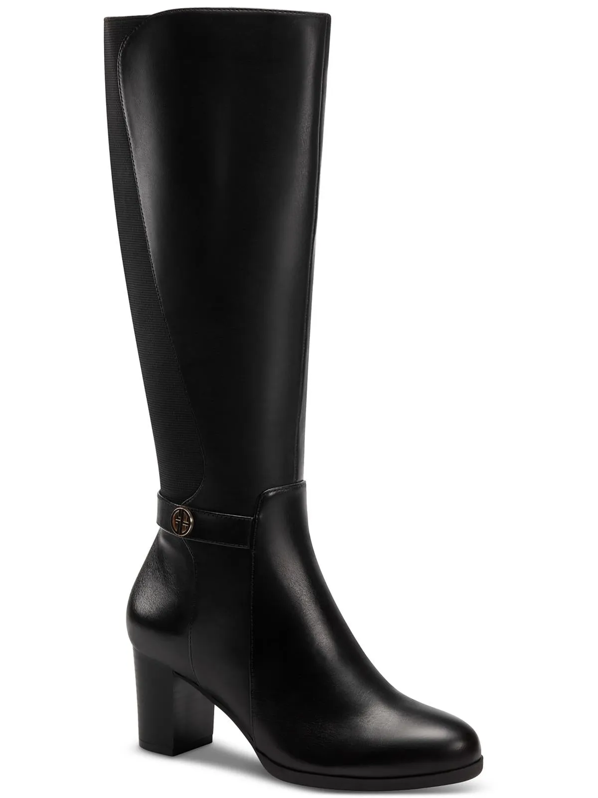 Mia Womens Leather Tall Knee-High Boots