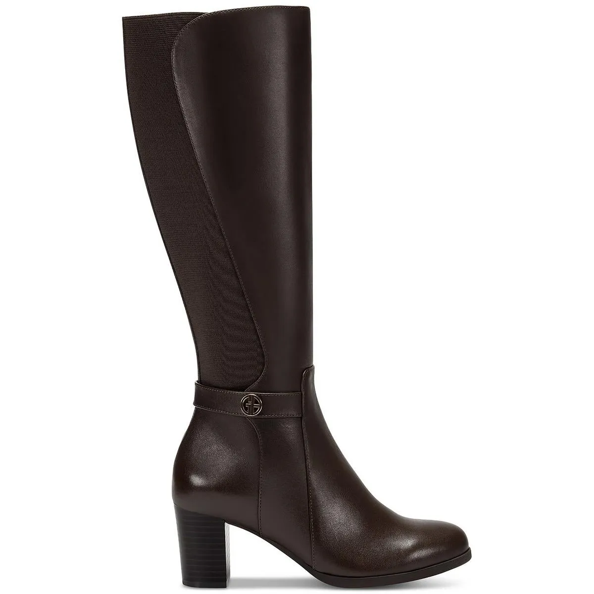 Mia Womens Leather Tall Knee-High Boots