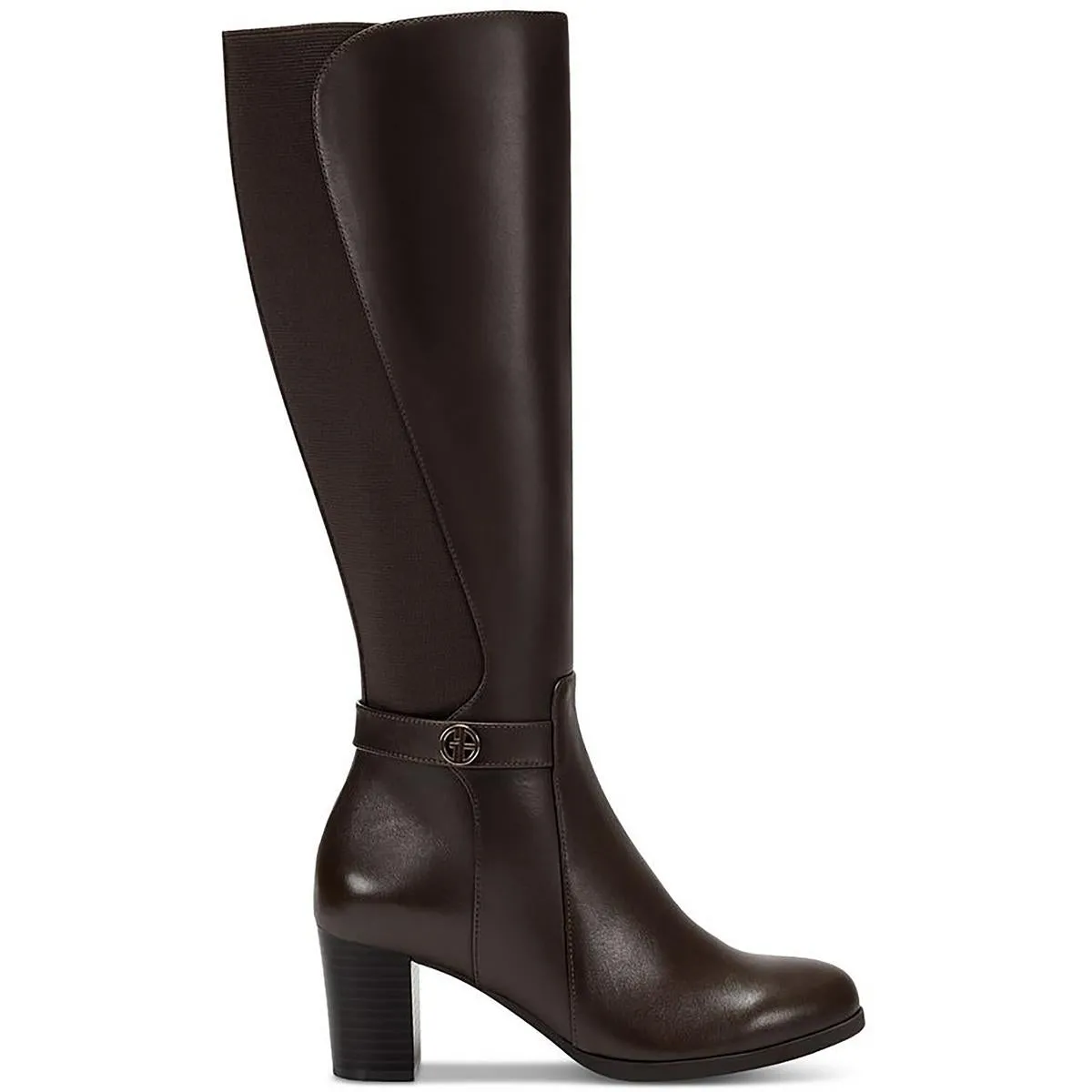 Mia Womens Leather Tall Knee-High Boots