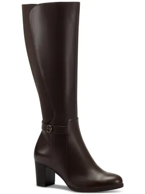 Mia Womens Leather Tall Knee-High Boots
