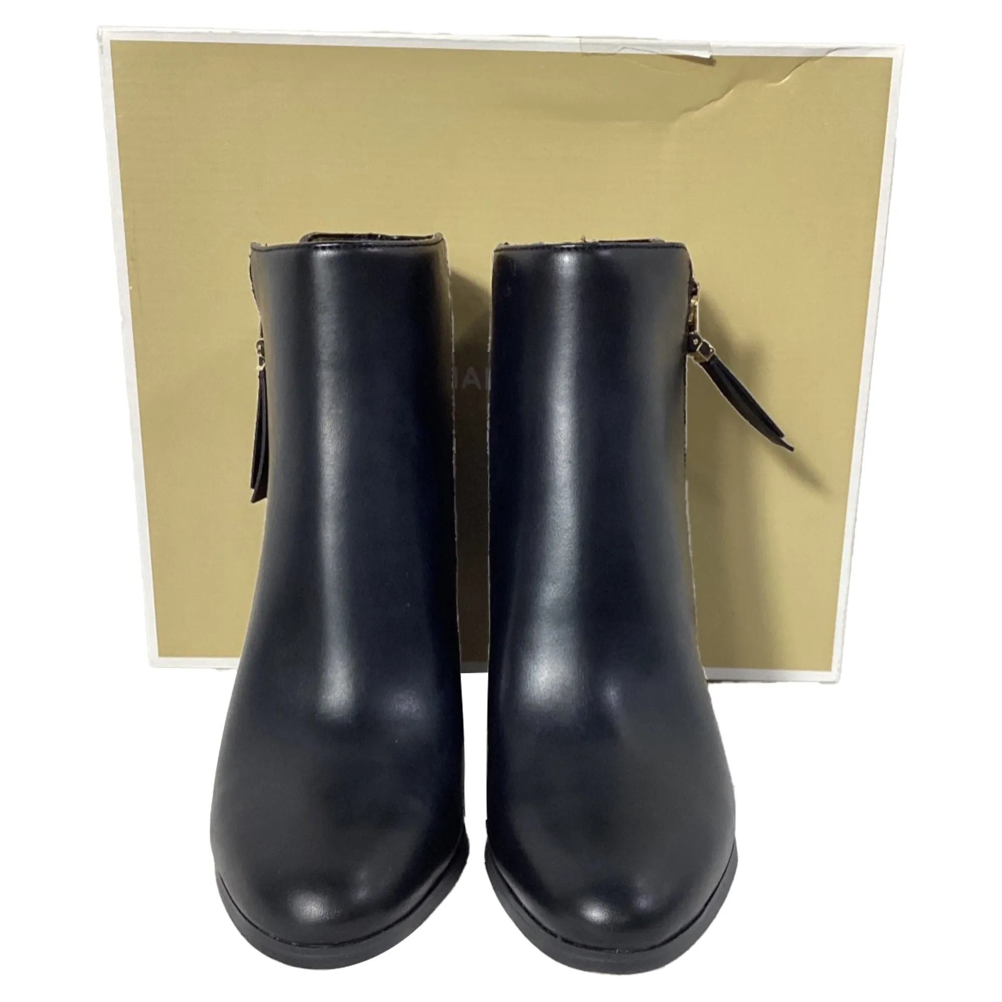 Michael Kors Britt Heeled Booties in Black/Brown Leather