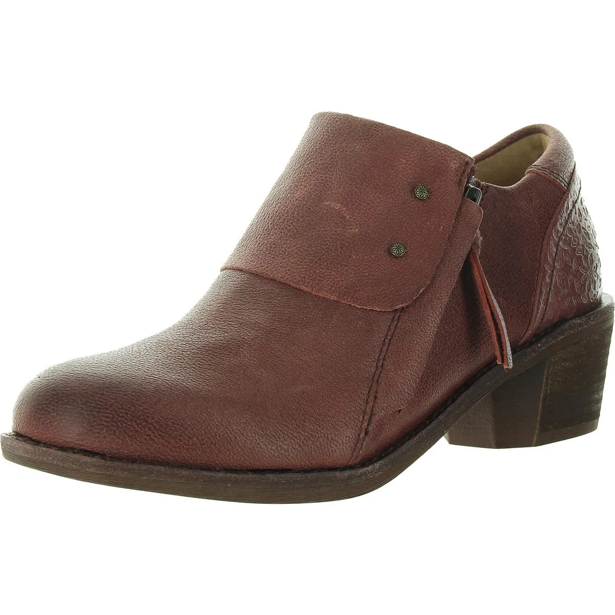 Michelle Womens Comfort Insole Leather Ankle Boots