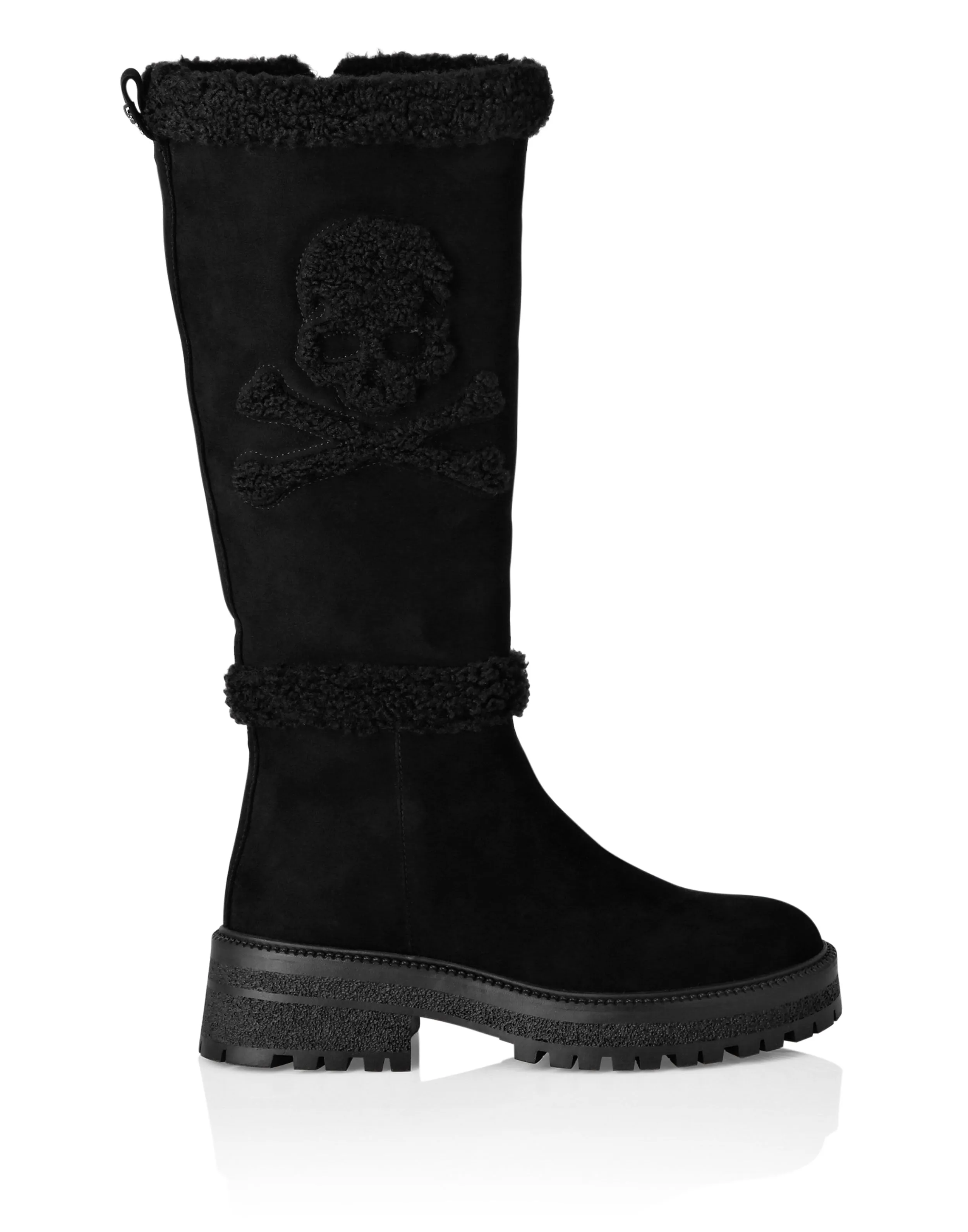 Mid Flat Boots Skull &amp; Bones