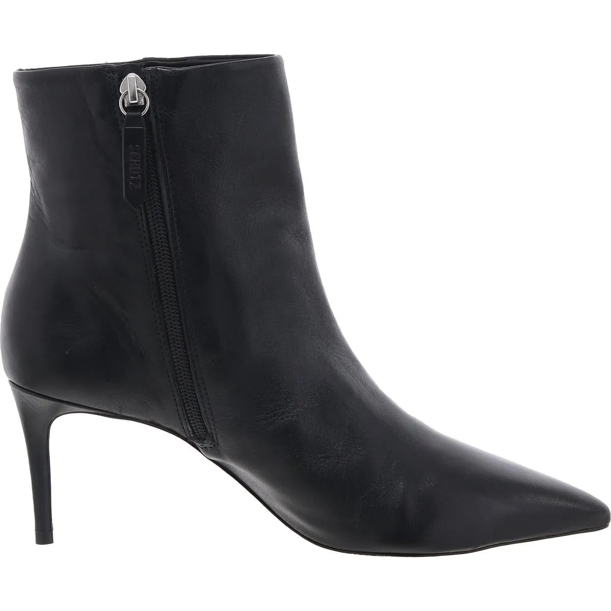 Mikki Mid Womens Zipper Leather Booties