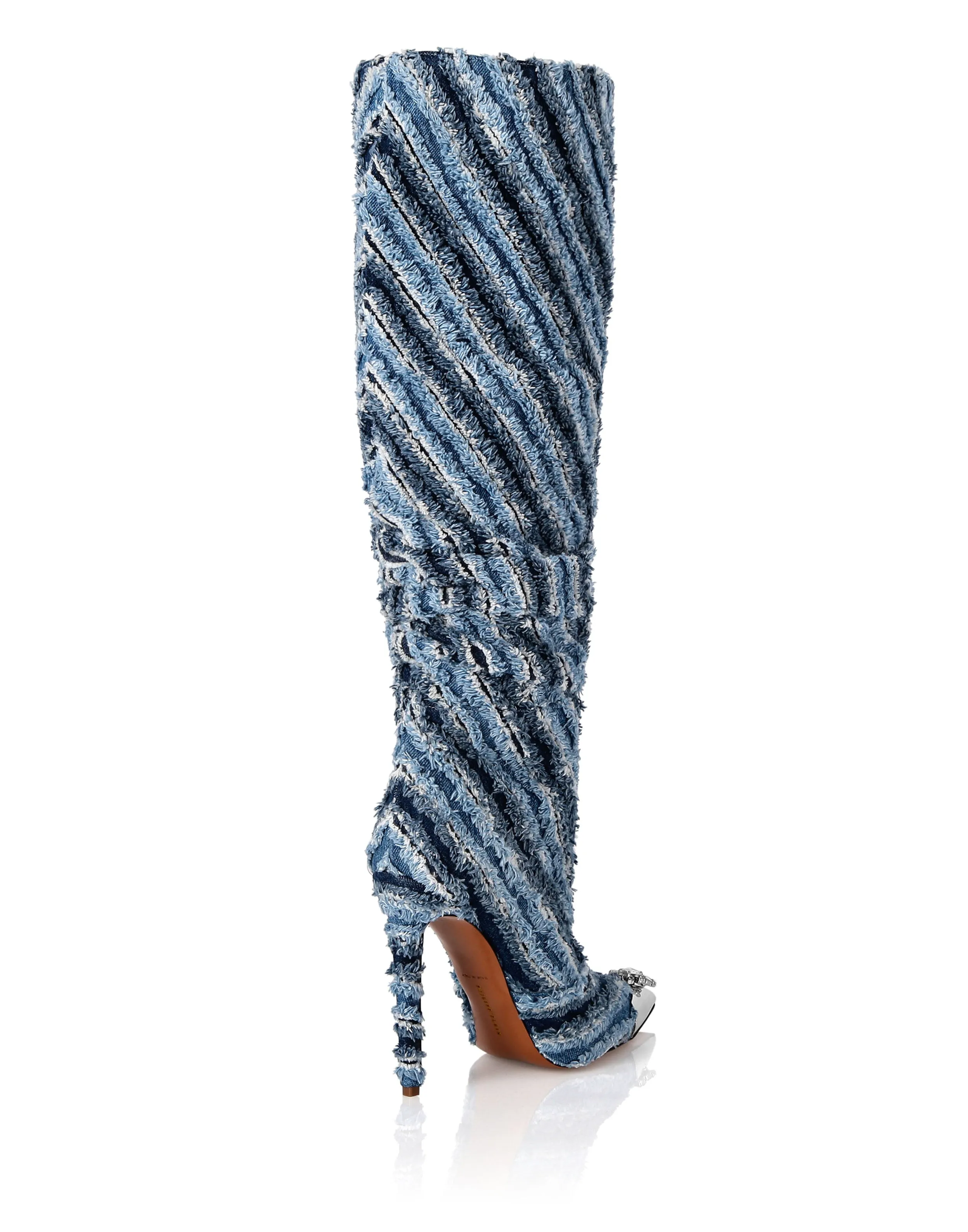 Mix Denim High Boots Hi-Heels