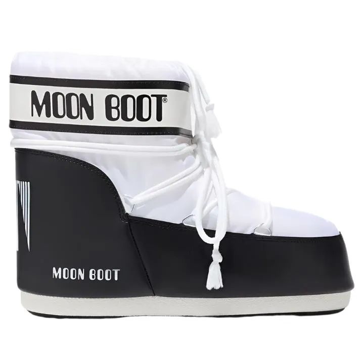 MOON BOOT WHITE LOW COLOURBLOCK NYLON BOOTS