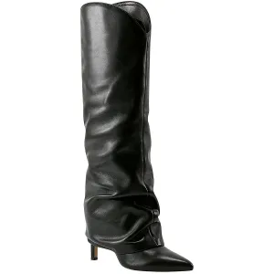 Nairine Womens Slouchy Leather Knee-High Boots