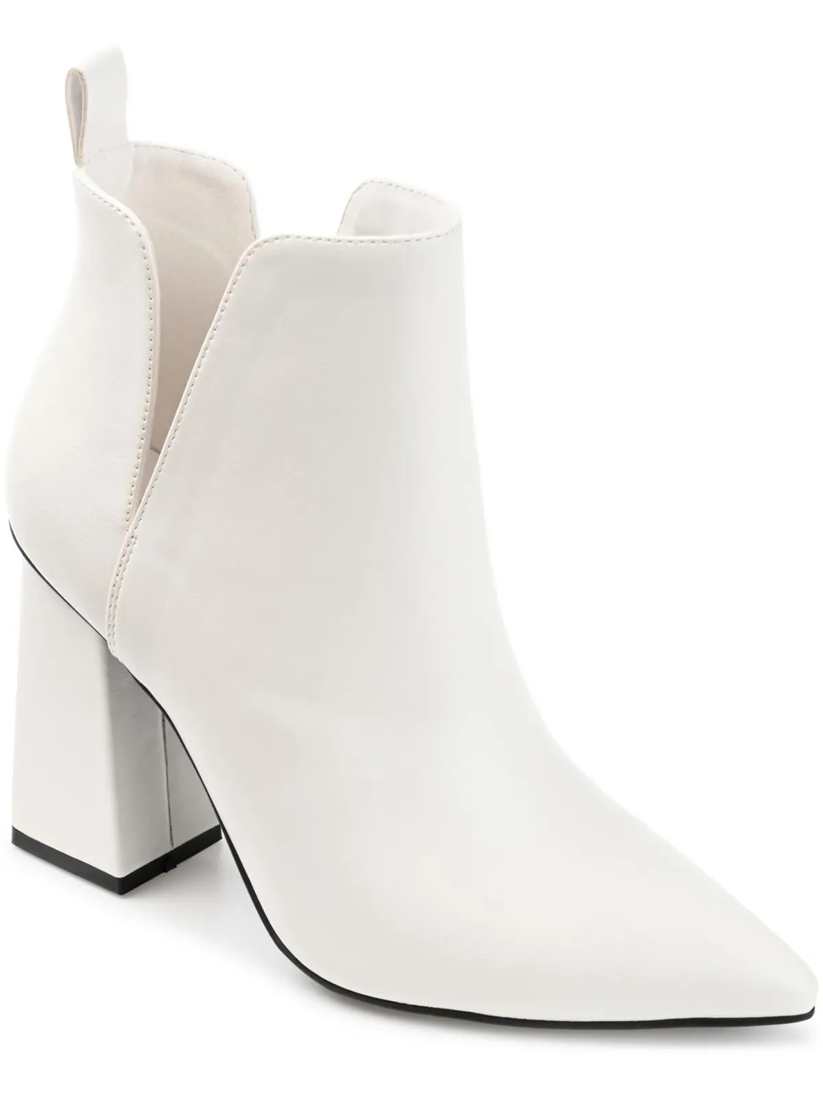 Neima Womens Pointed Toe Block Heel Mid-Calf Boots