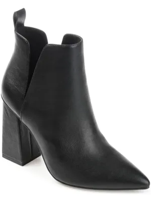 Neima Womens Pointed Toe Block Heel Mid-Calf Boots