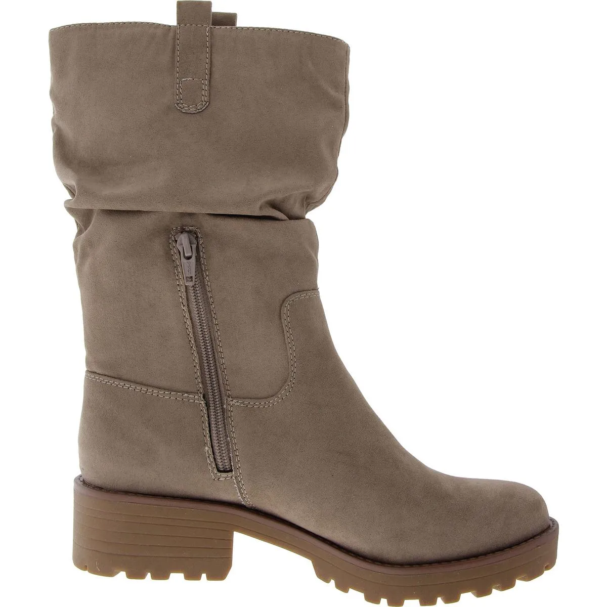Nelliee Womens Faux Suede Slouchy Mid-Calf Boots