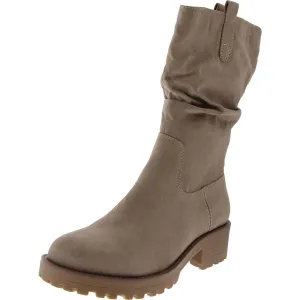 Nelliee Womens Faux Suede Slouchy Mid-Calf Boots