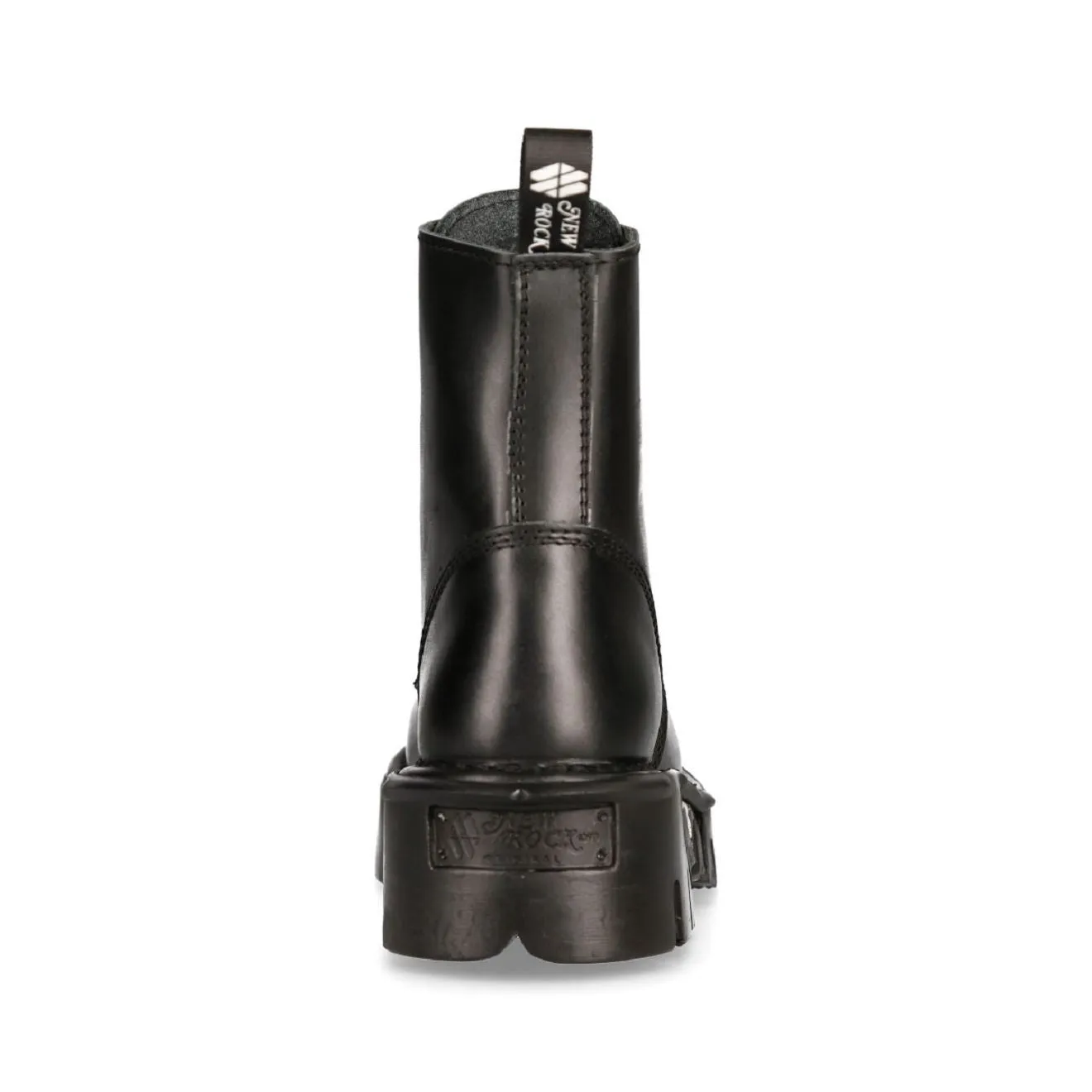 New Rock Unisex Black Gothic Military Biker Boots- MILI084N-S3