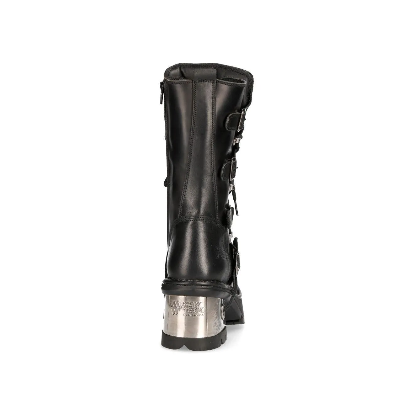 New Rock Women's Leather Gothic Mid-Calf Boots-373-S33
