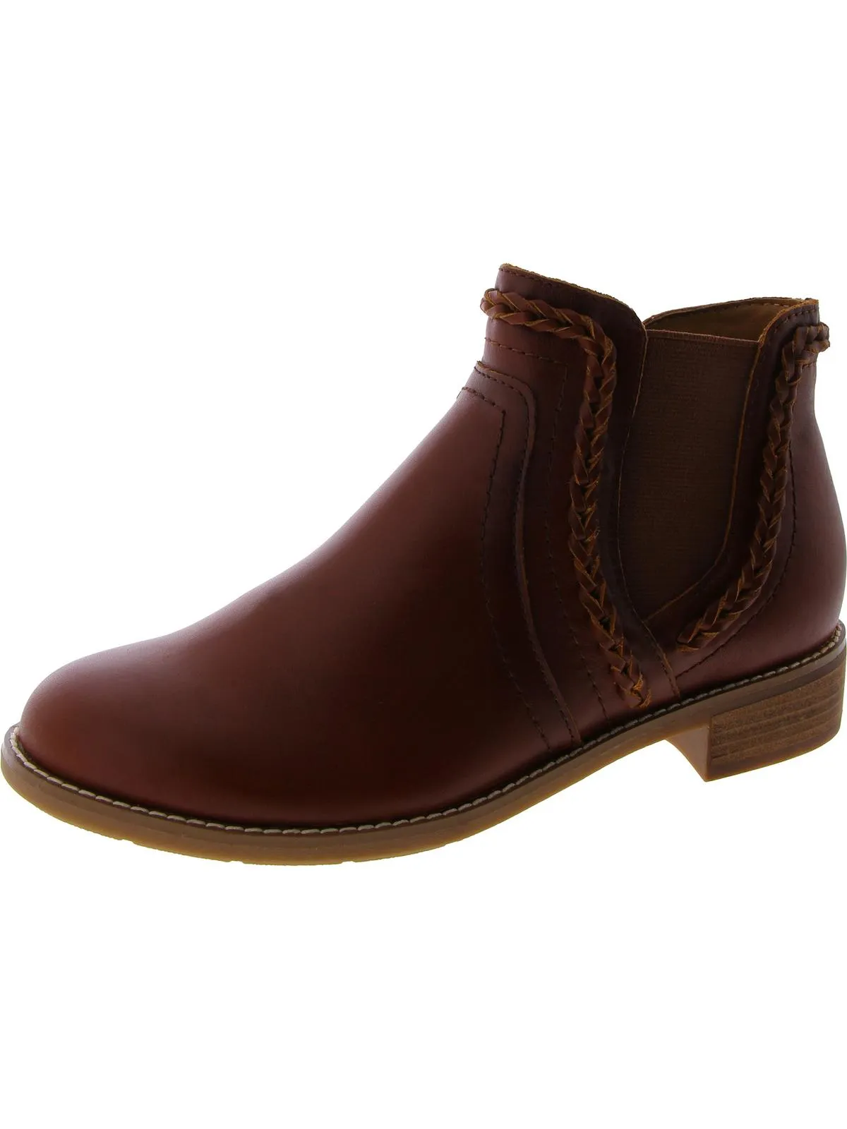 Nika Womens Leather Western Ankle Boots