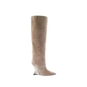 Nina Boots - Leather - Beige
