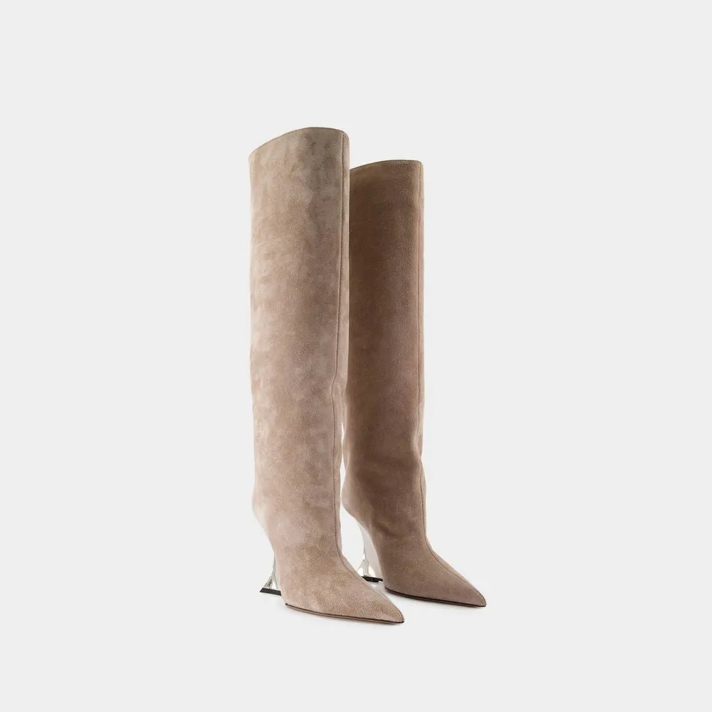 Nina Boots - Leather - Beige