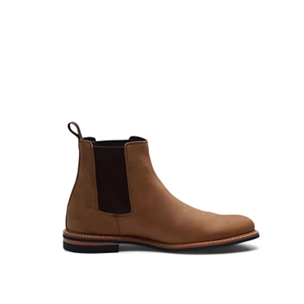 Nisolo Javier Boot Men's US 10.5 Brown Leather Casual Pull-On Chelsea ZPO341 (Brown,10.5)