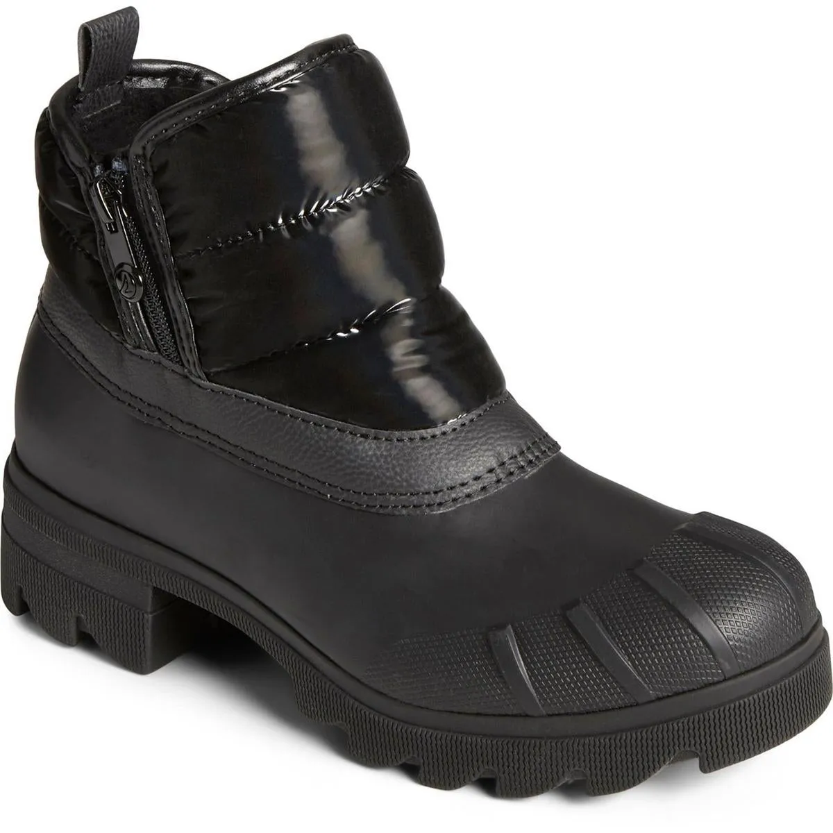 Noir Womens Solid Leather Winter & Snow Boots