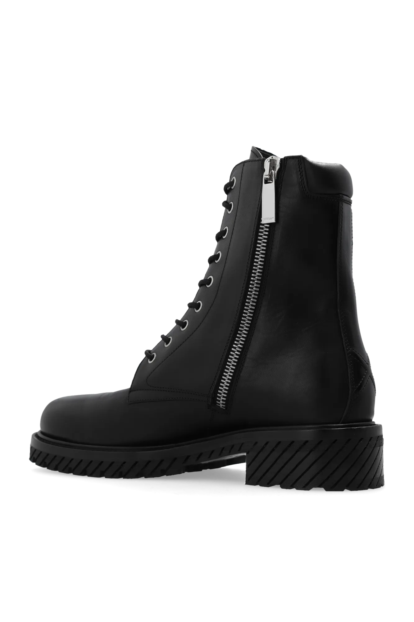 Off-White Leather Combat Boots