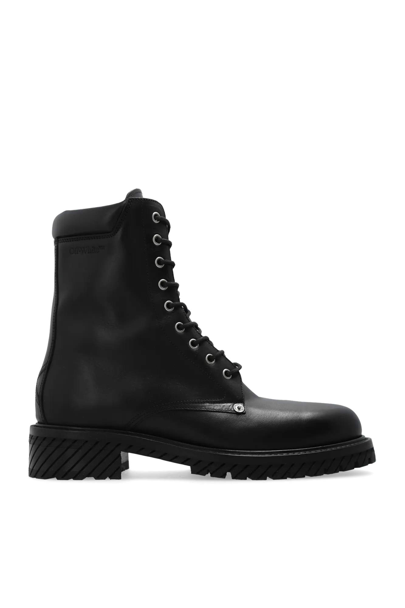 Off-White Leather Combat Boots