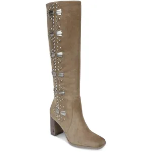 Oma Womens Suede Embellished Knee-High Boots