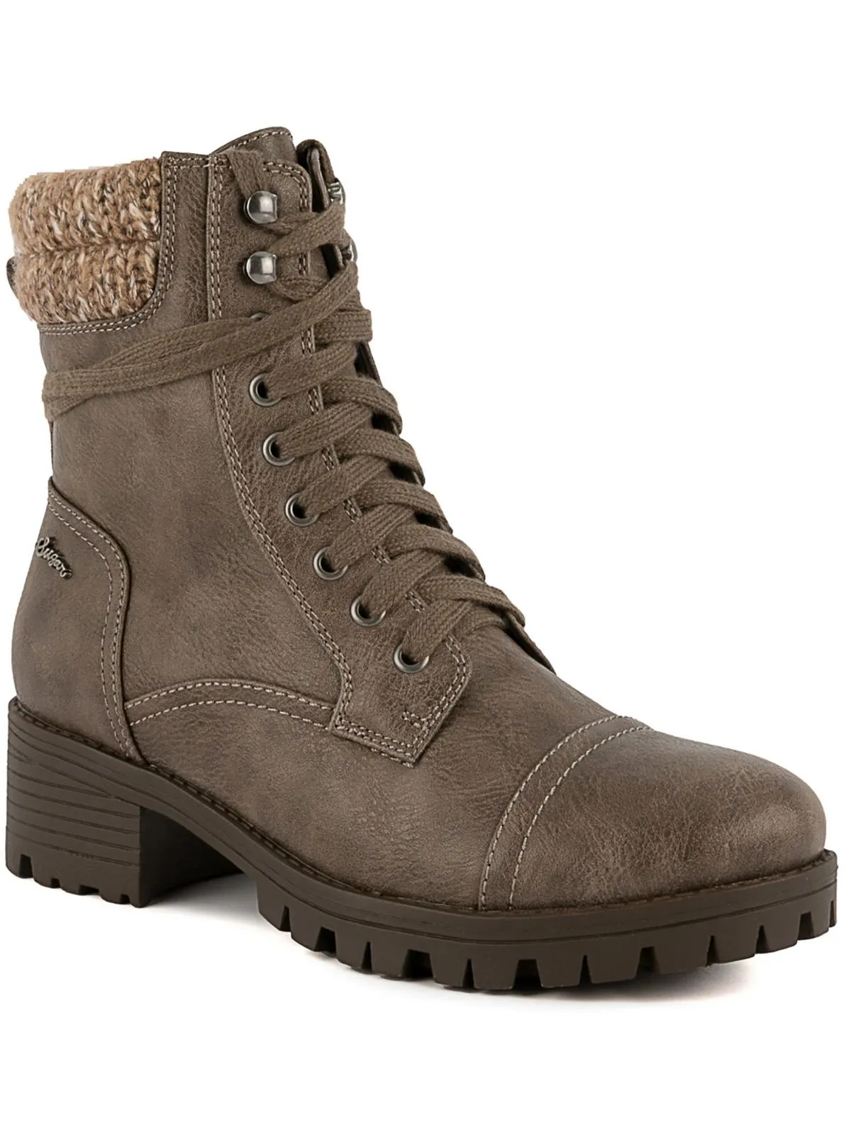 Oraura Womens Lace-Up Almond Toe Combat & Lace-Up Boots