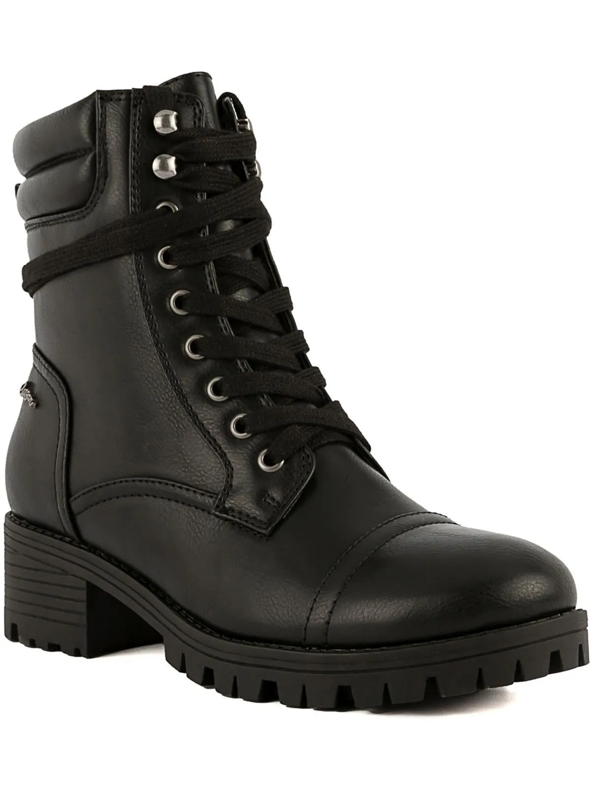 Oraura Womens Lace-Up Almond Toe Combat & Lace-Up Boots