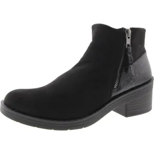 Outgoing Womens Faux Suede Snake Print Ankle Boots