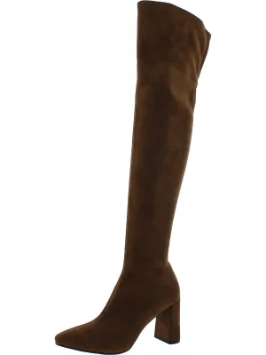 Parisah 2 Womens Faux Suede Pointed Toe Over-The-Knee Boots