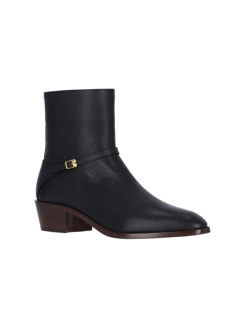 Pat' Leather Ankle Boots  Black