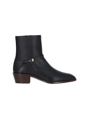 Pat' Leather Ankle Boots  Black