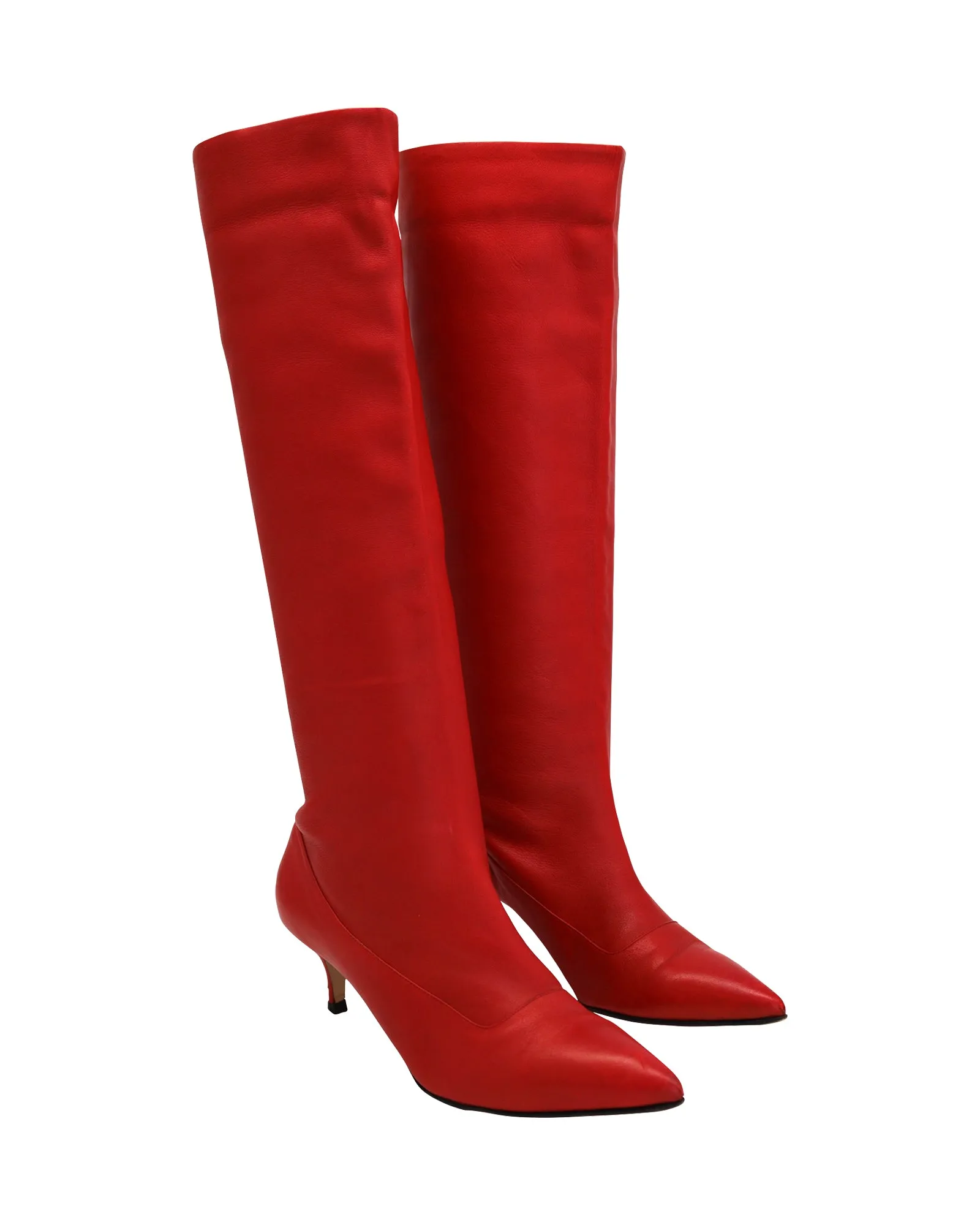 Paul Andrew Nadia High Boots in Red Leather