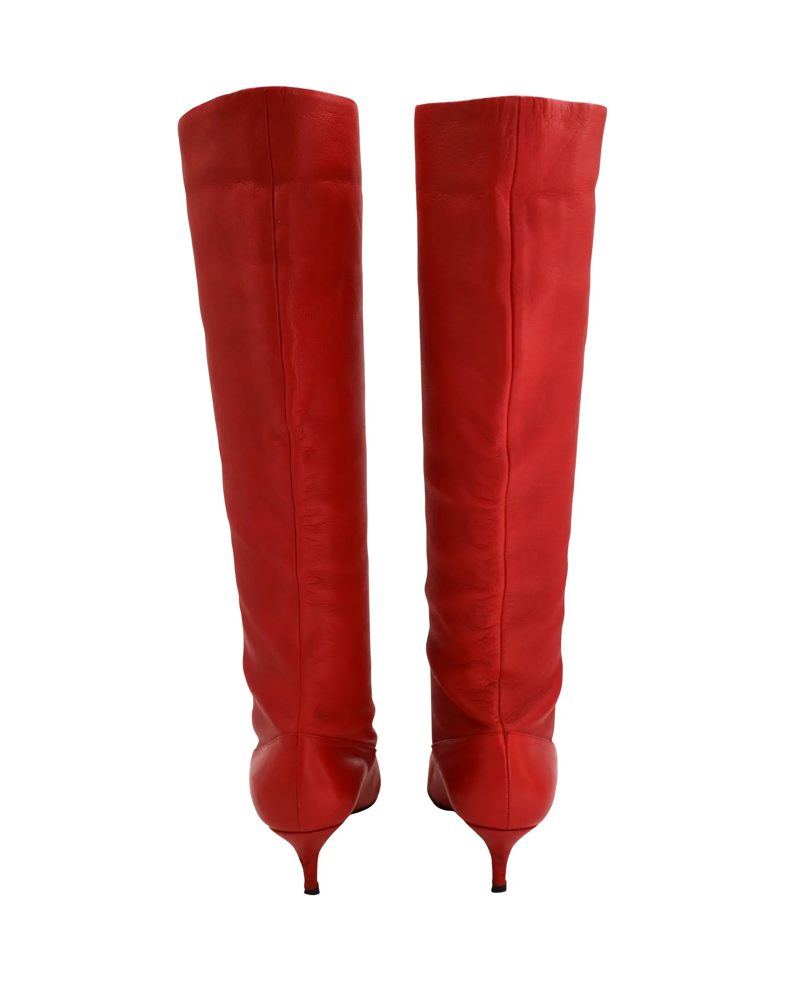 Paul Andrew Nadia High Boots in Red Leather