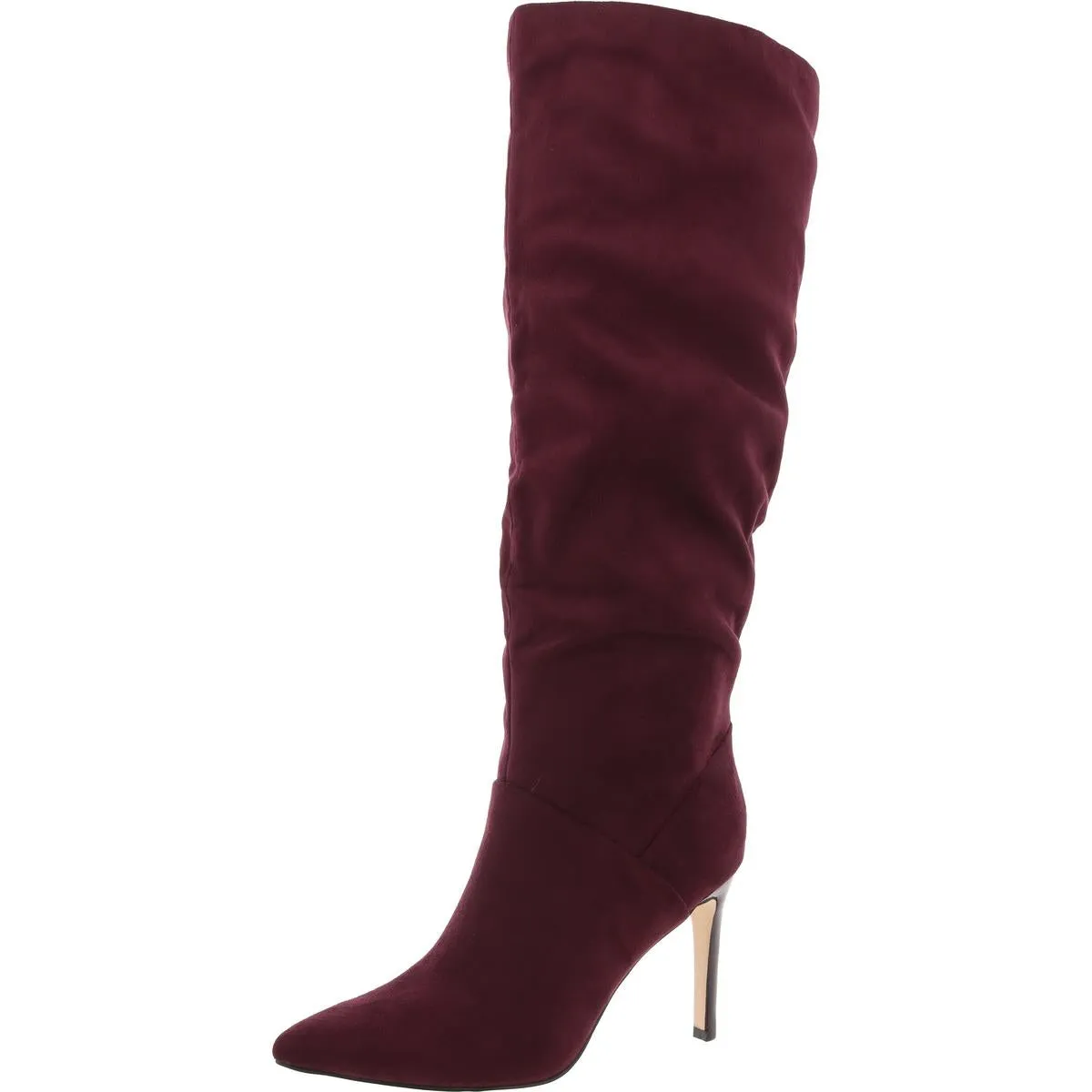 Perino  Womens Zipper Faux Suede Knee-High Boots