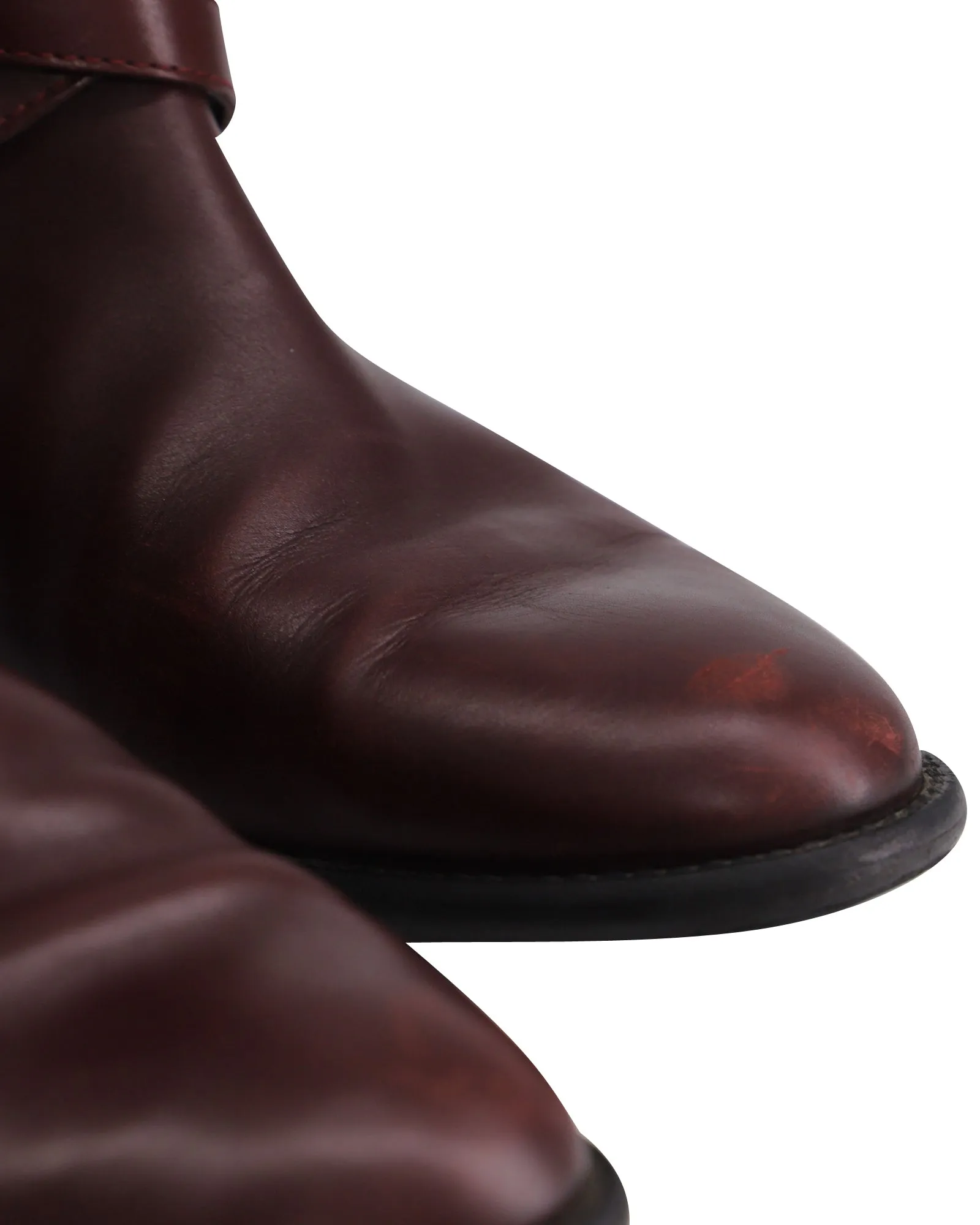 Philosophy Di Lorenzo Serafini Knee-High Flat Boots in Burgundy Leather