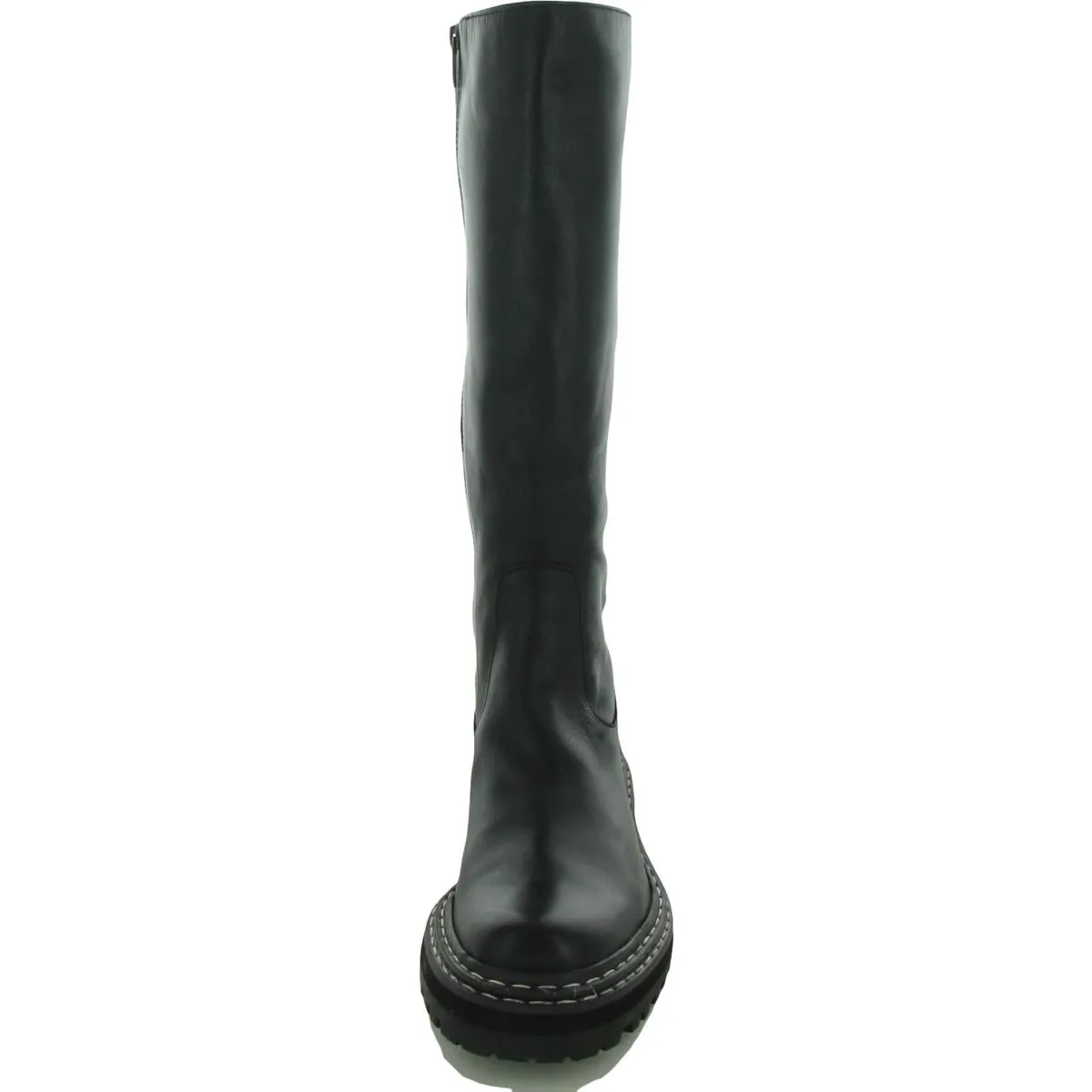 Phrancie Womens Zipper Leather Knee-High Boots