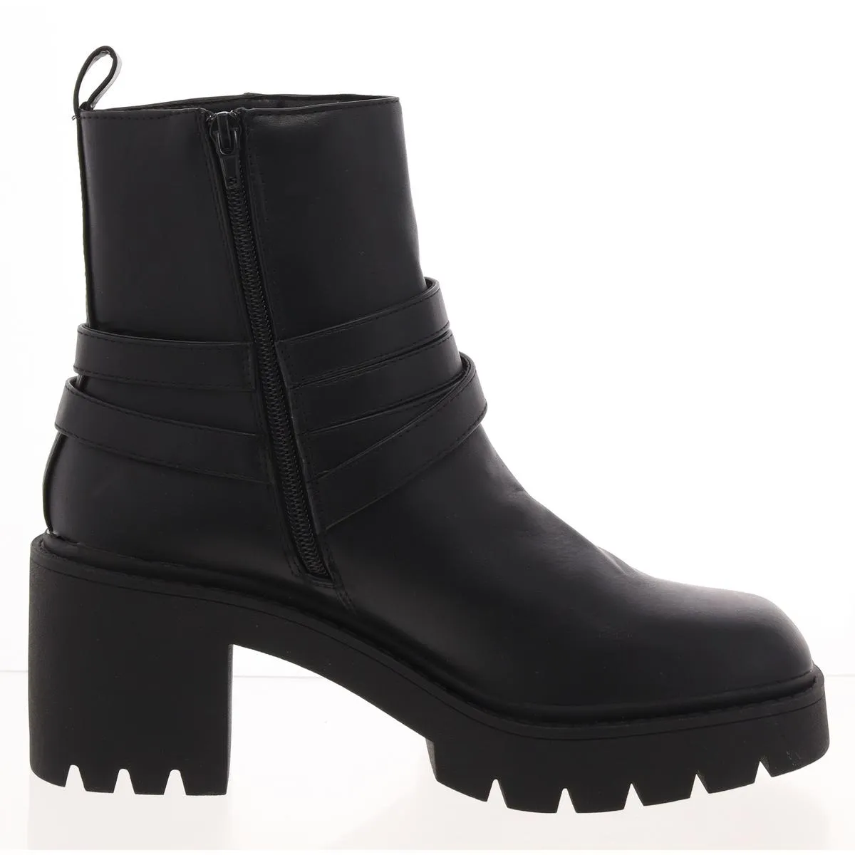 Pikee Womens Zip Up Buckle Combat & Lace-Up Boots