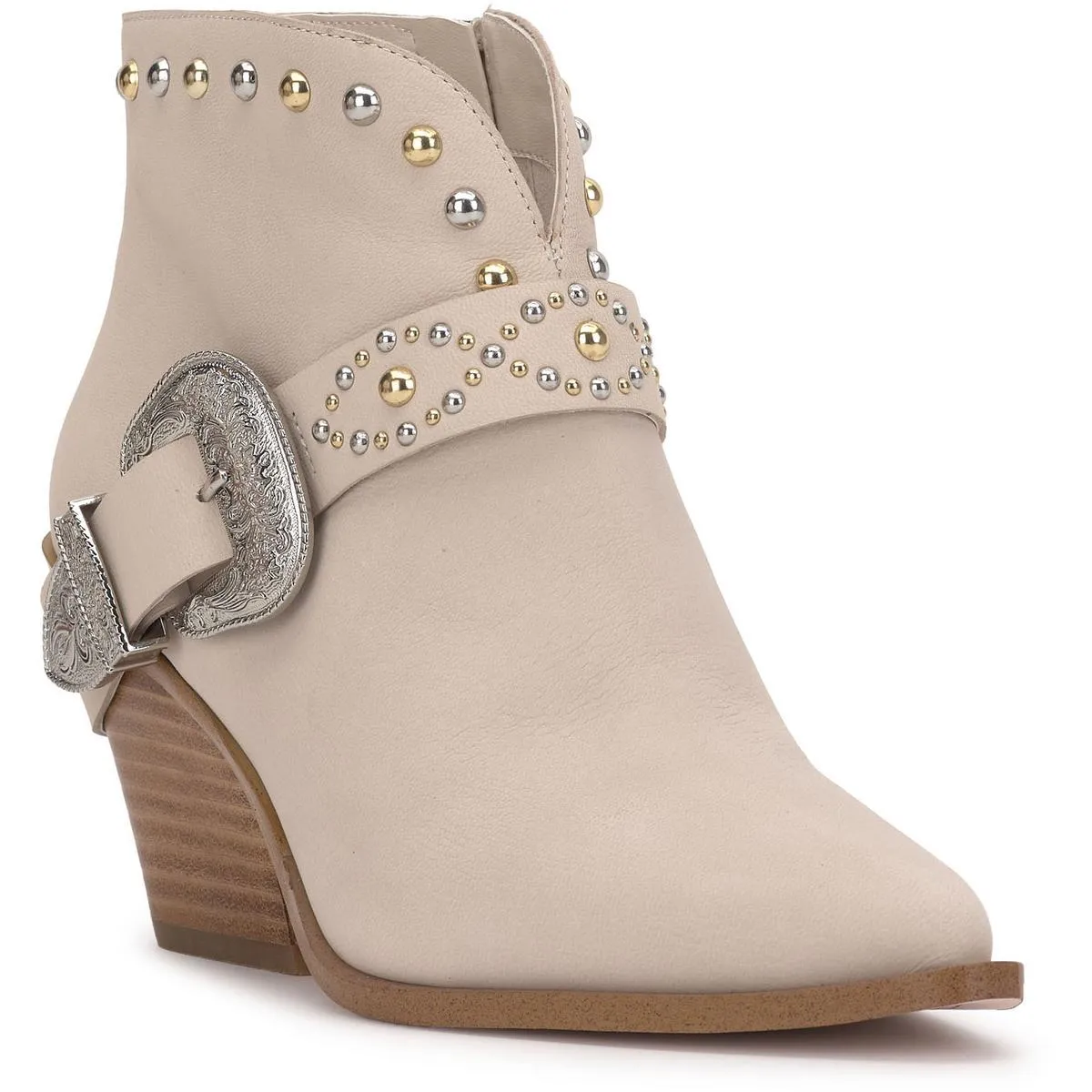 Pivvy Womens Suede Studded Cowboy, Western Boots