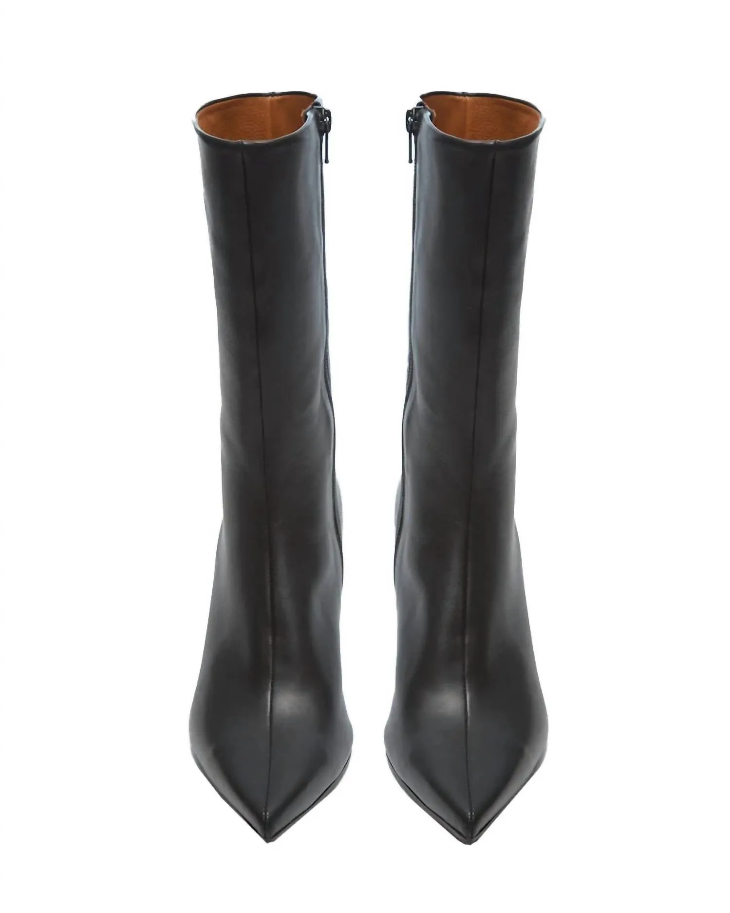 Platinum Mid Wooden Heel Bootie In Savana Black