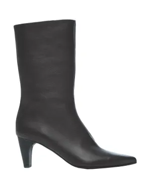 Platinum Mid Wooden Heel Bootie In Savana Black