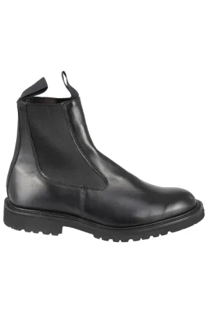Polished Black Leather Ankle Boot